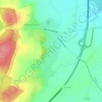 Topografische Kaart Gevrey Hoogte Reli F