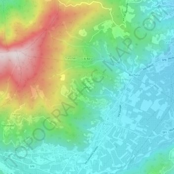 Topografische kaart Gallian, hoogte, reliëf