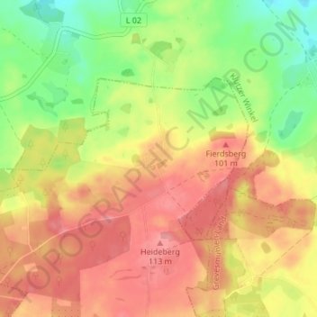 Topografische kaart Hoikendorf, hoogte, reliëf