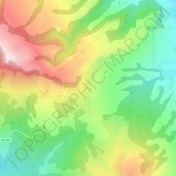 Topografische kaart Atia, hoogte, reliëf