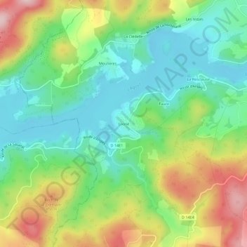 Topografische kaart Lixirié, hoogte, reliëf