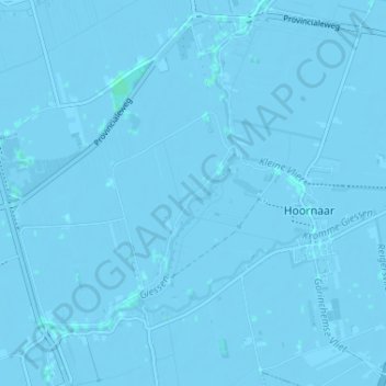 Topografische kaart Overslingeland, hoogte, reliëf