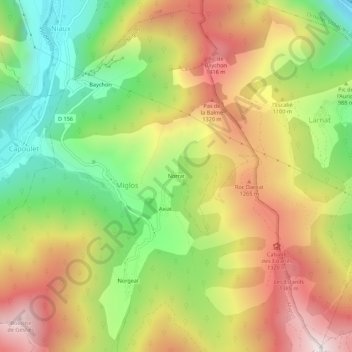 Topografische kaart Norrat, hoogte, reliëf