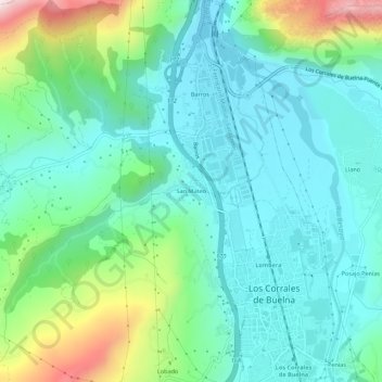 Topografische kaart San Mateo, hoogte, reliëf
