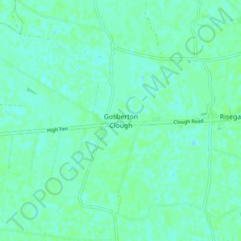Topografische kaart Gosberton Clough, hoogte, reliëf