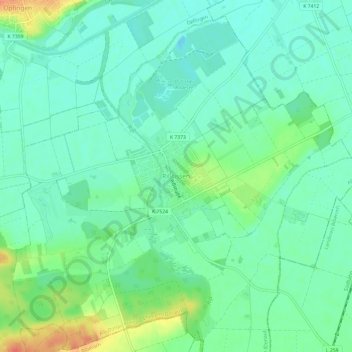 Topografische kaart Rißtissen, hoogte, reliëf