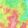 Topografische kaart Les Essards, hoogte, reliëf