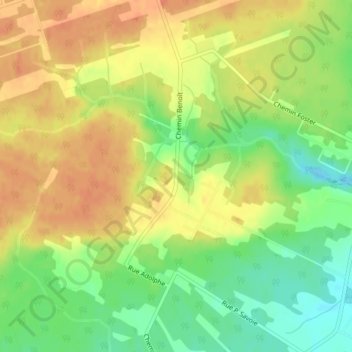 Topografische kaart Saint-Pons, hoogte, reliëf
