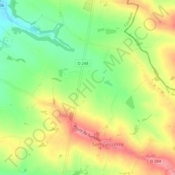 Topografische kaart A Labourdasse, hoogte, reliëf
