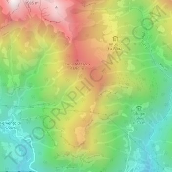 Topografische kaart Sn3, hoogte, reliëf