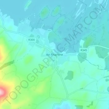 Topografische kaart Clonbur, hoogte, reliëf