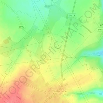 Topografische kaart Le Meuse, hoogte, reliëf