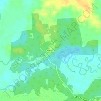 Topografische kaart Cururu, hoogte, reliëf
