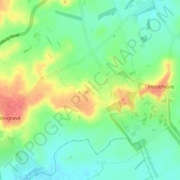 Topografische kaart Crafton, hoogte, reliëf