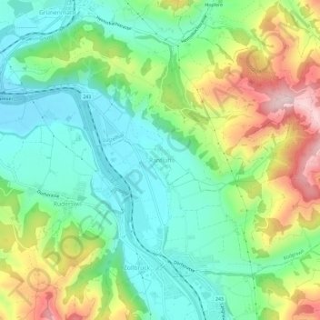 Topografische kaart Ranflüh, hoogte, reliëf