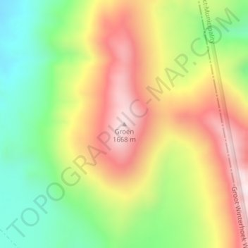 Topografische kaart Groen, hoogte, reliëf