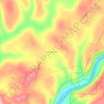 Topografische kaart Helen Furnace, hoogte, reliëf