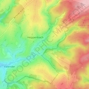 Topografische kaart Halenfeld, hoogte, reliëf