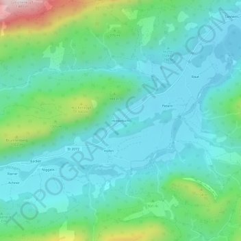 Topografische kaart Hinterbichl, hoogte, reliëf
