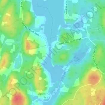 Topografische kaart Victoria Bridge, hoogte, reliëf
