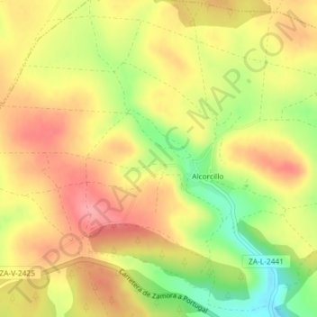 Topografische kaart La Genia, hoogte, reliëf