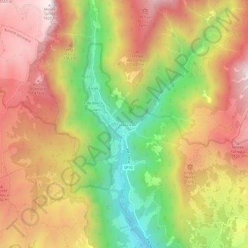 Topografische kaart Giazza, hoogte, reliëf