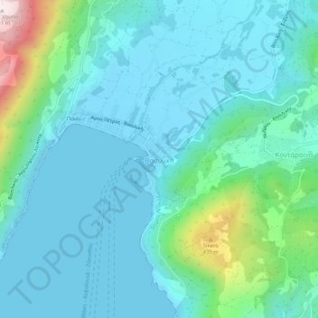 Topografische kaart Vasiliki, hoogte, reliëf