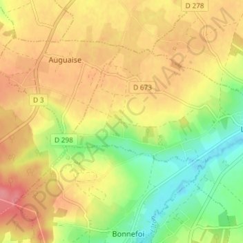 Topografische kaart Le Goutier, hoogte, reliëf