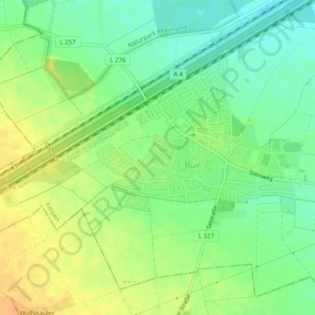Topografische kaart Am Hofacker, hoogte, reliëf