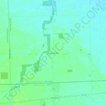Topografische kaart South Fairfield, hoogte, reliëf