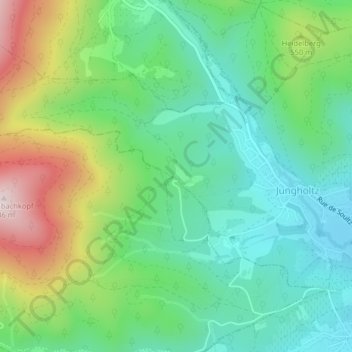 Topografische kaart Sainte-Anne, hoogte, reliëf