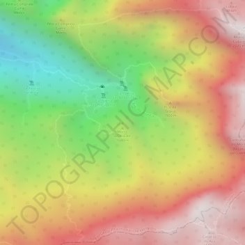 Topografische kaart Agulha do Alicate, hoogte, reliëf