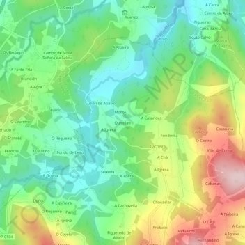 Topografische kaart Quistilan, hoogte, reliëf
