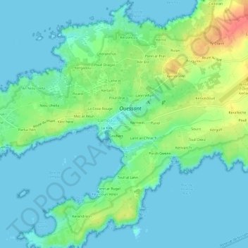 Topografische kaart Costaprat, hoogte, reliëf