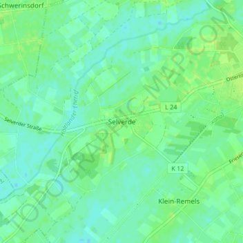 Topografische kaart Selverde, hoogte, reliëf