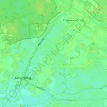 Topografische kaart Leggeloo, hoogte, reliëf