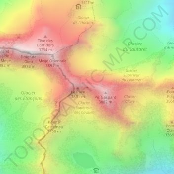 Topografische kaart L'Ourson, hoogte, reliëf