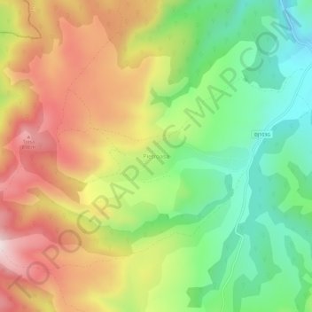 Topografische kaart Pietroasa, hoogte, reliëf