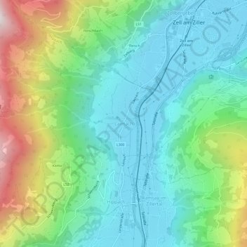 Topografische kaart Laimach, hoogte, reliëf