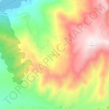 Topografische kaart Arslanköy, hoogte, reliëf