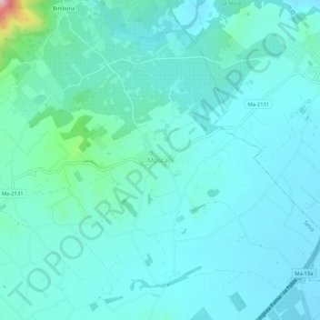 Topografische kaart Moscari, hoogte, reliëf