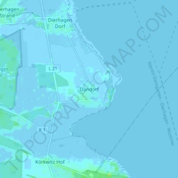 Topografische kaart Dändorf, hoogte, reliëf