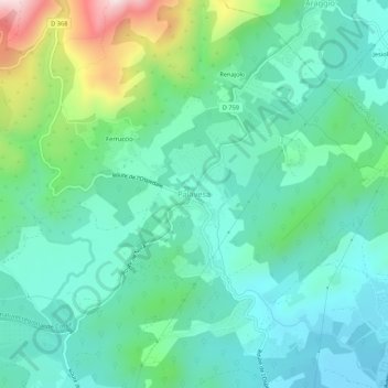 Topografische kaart Palavesa, hoogte, reliëf