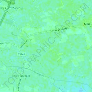 Topografische kaart Southwick, hoogte, reliëf