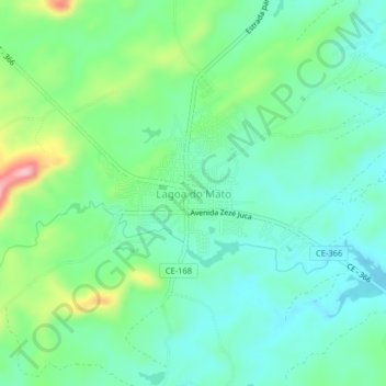 Topografische kaart Lagoa do Mato, hoogte, reliëf