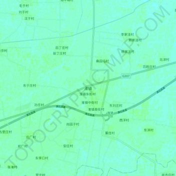 Topografische kaart 淮镇, hoogte, reliëf