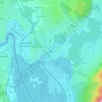 Topografische kaart Lukasedt, hoogte, reliëf