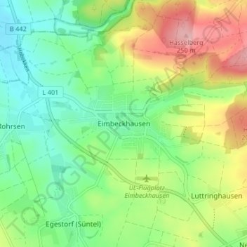 Topografische kaart Eimbeckhausen, hoogte, reliëf