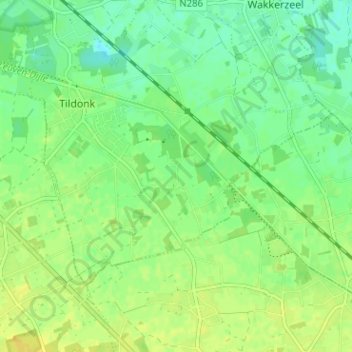 Topografische kaart Sussenhoek, hoogte, reliëf