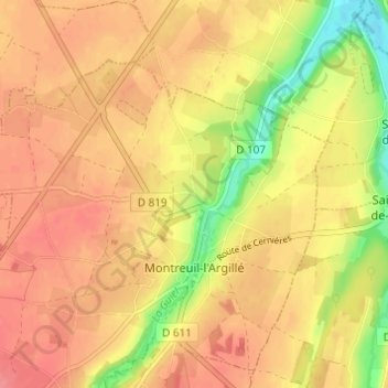 Topografische kaart La Hêtraie, hoogte, reliëf